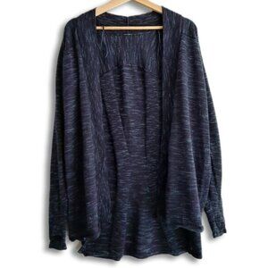 LULULEMON Blissful Zen Knit Cardigan Sweater Open Front Heathered Blue Sz S